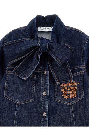 abito in cotone denim PHILOSOPHY KIDS | I9F9016044P055